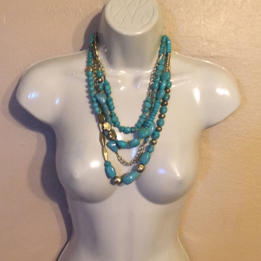 Turquoise and gold necklace